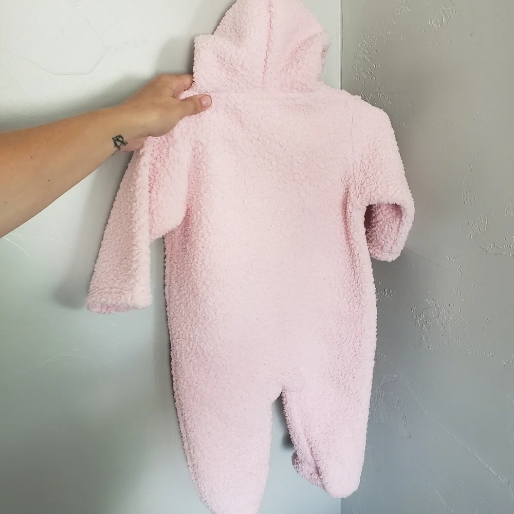 Carter's Pink Bunny Fleece Outfit Winter Hooded 9